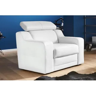 exxpo - sofa fashion Sessel Lotos Kunstleder 95 x 92 x 98 cm Weiß mit Kopf- bzw. Rückenteilverstellung
