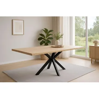 Sam Esstisch Baumkante Akazie naturfarben 160 x 85 cm Spider-Gestell schwarz HARLEY