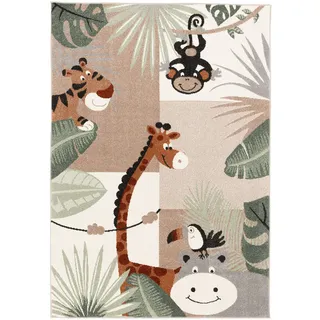 Pergamon Kinder Teppich Softstar Kids Tierwelt , Mintgrün , Textil , Animalprint , 120x170 cm , Teppiche und Böden, Teppiche, Kinderteppiche