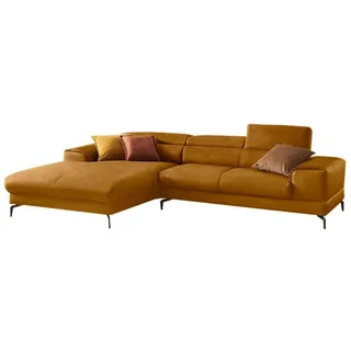 W.Schillig »Piedroo, Designsofa mit tollem Sitzkomfort, elegant und bequem, L-Form« Kopfteilverstellung, wahlweise mit Sitztiefenverstellung, Breite 303cm,