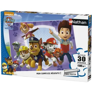 NATHAN - Kinderpuzzle - 30 Teile - Paw Patrol eilt zur Rettung - Mädchen oder Junge ab 4 Jahren - Hochwertiges Puzzle - Dicker und robuster Karton - Action & Adventure - 86355