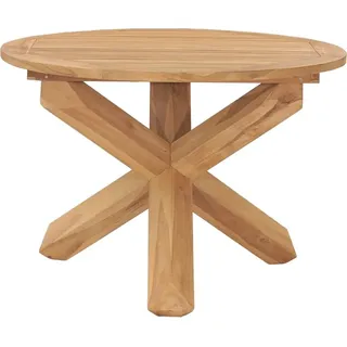 vidaXL Garten-Esstisch Ø110x75 cm Massivholz Teak - Braun