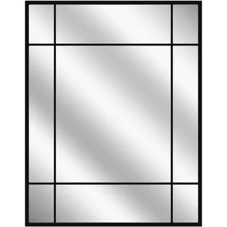 STYLER Spiegel Harry 69 x 95 cm I Moderner Wandspiegel in Schwarz I Klassisches Grid-Design im Industrial Stil I Rechteckiger Wandspiegel für Flur Schlafzimmer Wohnzimmer