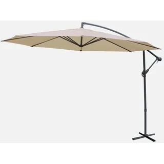 sweeek - Runder Ampelschirm Ø350cm - Beige - Beige