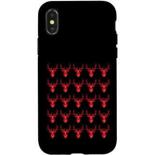 Hülle für iPhone X/XS Hirsch Chalet Geweih Retro Hirschgeweih Vintage Souvenir