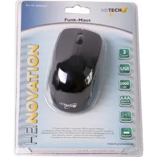 Heitech Funkmaus 3 Tasten Scroll Maus in Schwarz
