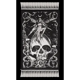 Totenkopf Teppich Gothic – Schädel Elfe Fantasy Deko Teppich Dekoration - B 97