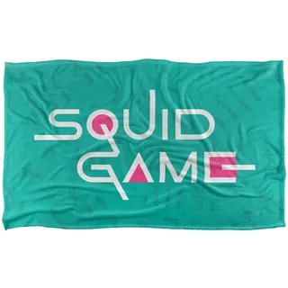 Squid Game Aqua Logo Superweiche Kuscheldecke mit seidigem Griff – 91 x 147 cm