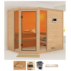 Bild Sauna »Sina 3«, (Set), 9-kW-Ofen mit externer Steuerung beige