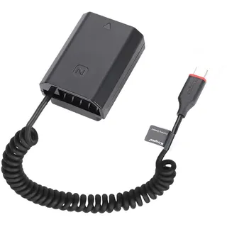 KingMa NP-FZ100 Dummy Akku mit USB-C Federkabel für Sony Kameras | Kompatibel mit Sony Alpha A7C A7M3 A7M4 A7S3 A7R3 A7R4 A9 A9M2 A6600 ZV-E1 FX3