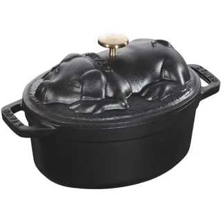 Staub Schwein Cocotte 17 cm schwarz