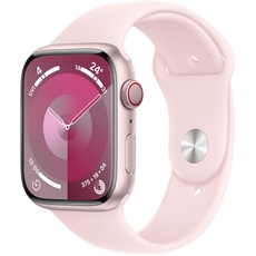 Bild von Watch Series 9 GPS + Cellular 45 mm Aluminiumgehäuse rosé, Sportarmband hellrosa S/M