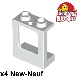 LEGO 4x Window Fenster 1x2x2 Flugzeug Single Hole Top Glass Weiß/Weiß 60032 Neu