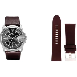Diesel Herren-Edelstahluhr und Armband-Set