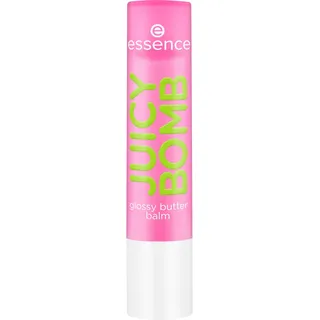 Essence JUICY BOMB glossy butter balm, Lippenbalsam, Nr. 03, Pink, natürlich, glänzend, strahlend frisch, vegan, ohne Parabene, ohne Mikroplastikpartikel, Nanopartikel frei, 1er Pack (2.5g)