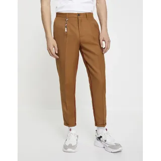 Celio Nozip Wollhose mit Reißverschluss, Knopf, Gürtelschlaufen, Krempelbein 40/34 - Braun