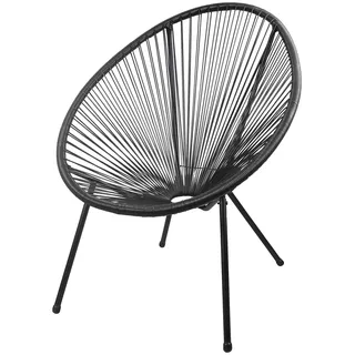 Garden Pleasure Gartensessel Dalida Gartenstuhl 73 x 73 x 93 cm schwarz 2 St.