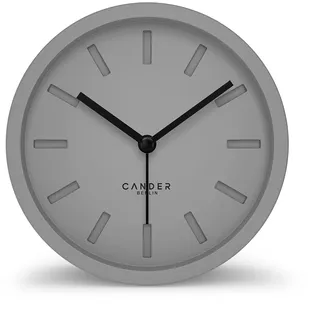 Cander Berlin MNU 2512 K Wecker lautlos ohne Ticken 12 cm analog batteriebetrieben ohne Tickgeräusche grau MDF