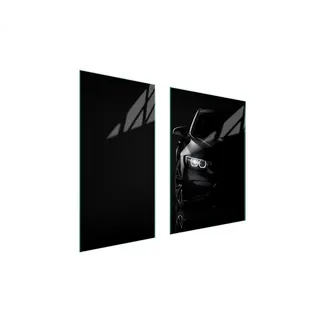 Herdabdeckplatten 2 teilig 75x52 Glaskeramikkochfeld Abdeckung Glas Schneidebrett Auto Schwarz