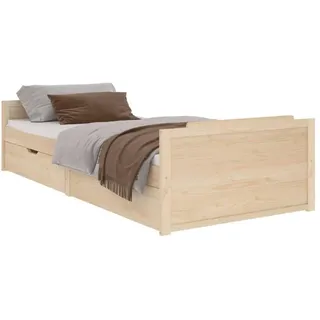 vidaXL Massivholzbett 90 x 200 cm Braun