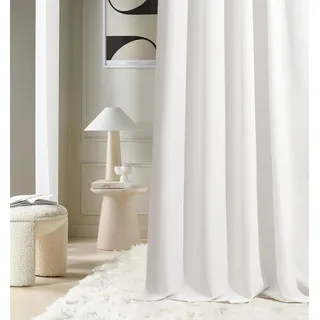 ROOM99 Vorhang mit Ösen Aura 140 x 300 cm Off White, 1 Stück | Schiebegardinen Modern Curtain Wohnzimmer Schlafzimmer