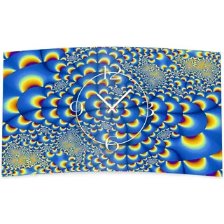 Retro psychodelic Designer Wanduhr modernes Wanduhren Design leise kein ticken dixtime 3D-0232 - Hellblau