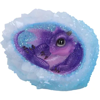 Nemesis Now Geodennest (lila) 12 cm, Harz, blau, Drachenfigur, Blauer Drachen-Ornament, Sammlerstück, Drachen-Geschenkartikel, gegossen aus feinstem Harz, fachmännisch handbemalt, U6707A24