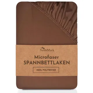 NatureMark Spannbettlaken Mikrofaser-Polyester 120 x 200 cm schoko braun