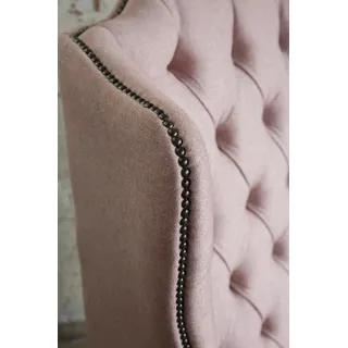 Ohrensessel Chesterfield Sessel Fernseh Couch 1 Sitzer Sofa Textil Stoff Couchen - Rosa