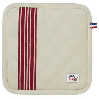 Staub France Topflappen FRENCH LINE 2er-Set 21 x 21 cm wollweiß / kirschrot