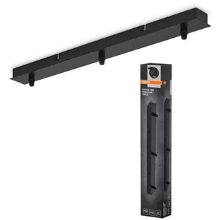 Osram Vintage 1906® Pendelleuchte 3X Canopy LINEAR, schwarz, max. 3x15W LED, linearer, schlichter Baldachin für Deckenmontage, Anschluss von 3 Pe...