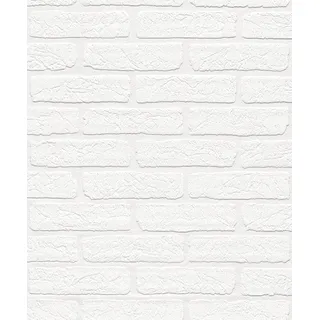 Rasch Textil Rasch Tapete 150100 - Vliestapete mit Stein-Optik zum Überstreichen aus der Kollektion Wallton - 10,05m x 0,53m (LxB)