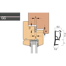 Fensterdichtung AFK 2037-GG/KB graphitgrau (KB = 6 m)