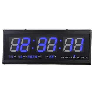 LED Digitaluhr, Doppelanzeige, Nachtlichtsensor, Schwarz und Blau