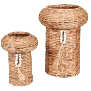NATURAL LIVING " SET VON 2 EMA-KÖRBEN" AUS WASSERHYAZINTHE D25XH35CM UND D35XH50CM