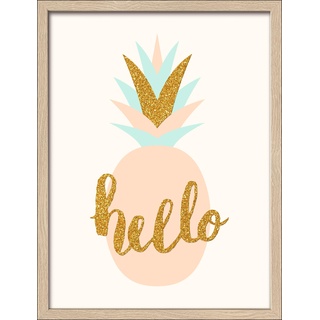 Pro-Art gerahmtes Wandbild Slim Scandic Hello Ananas, 42,5x32,5 cm