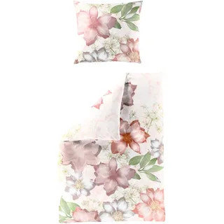 BIERBAUM Bettwäsche »5306« 2 Stk. tlg. Mako-Satin, 100 % Baumwolle, pflegeleicht, hochwertiger Digitaldruck BIERBAUM peach B/L: cm x cm