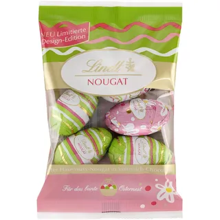 Lindt Deko Edition Nougat Ostereier Bunt zarte Vollmilch Schokolade 90g