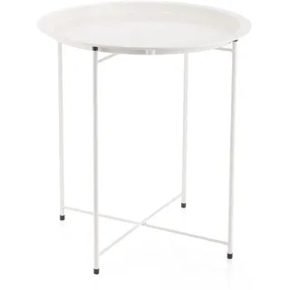 VINTHERA Moa Beistelltisch aus Stahl, Weiß, 46,80 x 46,80 x 50,20 cm