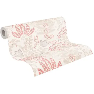 A.S. Création Blumentapete Weiß Taupe Rosa Rot Grau - Livingwalls Famous Garden 393492 - Vliestapete - 10,05 m x 0,53 m - Made in Germany