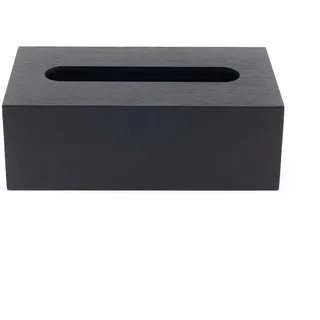 Stilvolle Kosmetiktuchbox Schwarz – 25x15x9,5cm – Taschentuchhalter Bambus rechteckig – Moderne Taschentuchbox für Badezimmer, Küche & Büro – Edle Tücherbox nachfüllbar