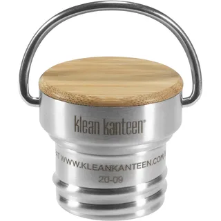 Klean Kanteen Unisex – Erwachsene Bamboo Kappe, Brushed Stainless, One Size, Bambus Oder Naturholz, Silber