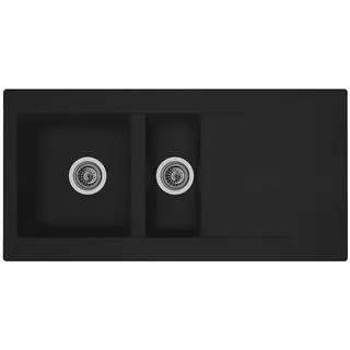 Respekta Denver links Einbauspüle schwarz 1000 x 500 mm Handbetätigung