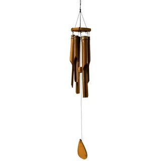 Kunsthandwerk Asien Bambus-Windspiel 30 cm, Klangspiel, Garten-Dekoration,