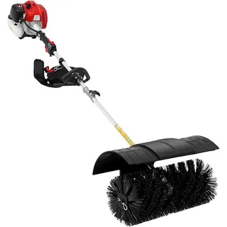 52CC Handheld Schneefräse, 2-Takt 2,3 PS Kehrmaschine Benzin mit Prallplatte und Schultergurt, Upgraded 1.7KW Benzin Besen für Kunstrasenflächen, Straßen, Bauernhöfen