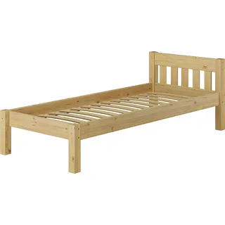 Massivholzbett Kiefer natur 100x200 Einzelbett Futonbett Bettrahmen Zubehör wählbar V-60.38-10Federleisten