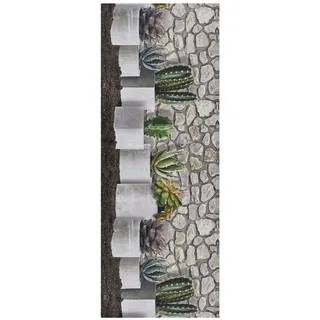 Atticgo Küchenläufer Mehrfarbig Ricci 52/200 cm , Grau , Textil , Floral , Rechteckig , 52x200 cm , waschbar, antistatisch, leicht zusammenrollbar, rutschfeste Unterfläche , Teppiche und Böden, Teppiche, Teppichläufer, Küchenteppiche