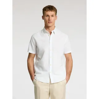 Selected HOMME Kurzarmhemd »SLHREG-SUN SHIRT SS NOOS« mit Leinen, weiß