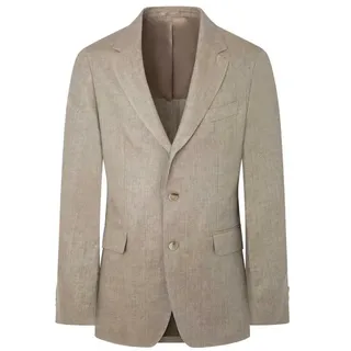 Hackett Linen Delave Hopsack Blazer - Taupe Beige - 50 - 34