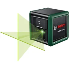 Bosch Home and Garden Kreuzlinienlaser Quigo Green mit Stativ (grüner Laser für bessere Sichtbarkeit, Gehäuse aus recyceltem Kunststoff, im E-Commerce Karton)